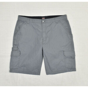 Dickies Men's Cargo Short Cotton Gray Size 38 Carpenter Work Zip Solid